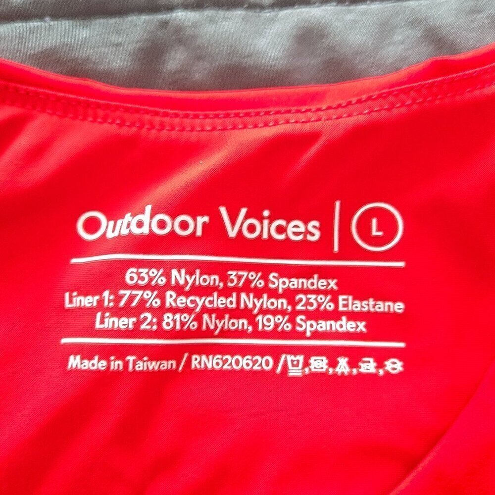 Outdoor Voices SuperForm Crop Top - L Bright Red - Picture 3 of 4